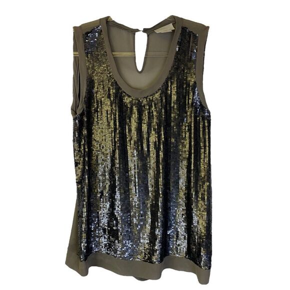 M.Patmos sleeveless sequin top w/sheer back & hem - Picture 1 of 11